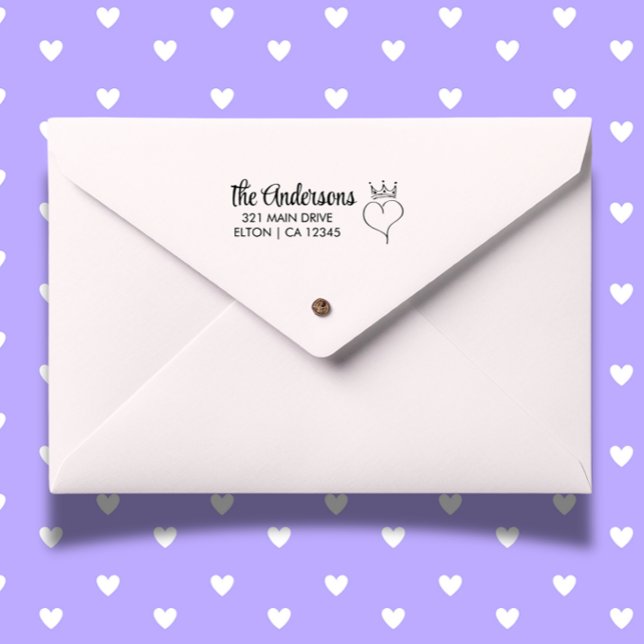 Anpassa Returadressen Heart Script Självfärgande Stämpel (Add a heartfelt touch to your mail with our Personalize Heart Script Return Address  )