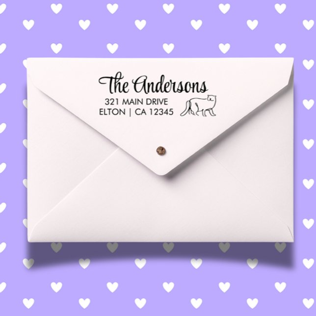 Anpassa Returadressen Kattskript Stämpel (Create heartfelt mail with a Personalize Cat Script Return Address Rubber Stamp)