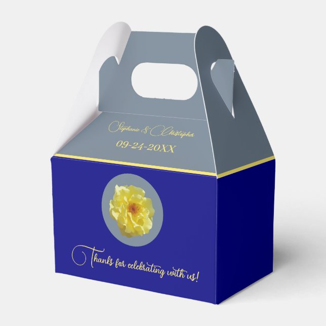 Anpassa Ro marinblå skiffer Grått Bröllop Presentaskar (Framsidan Sidan)