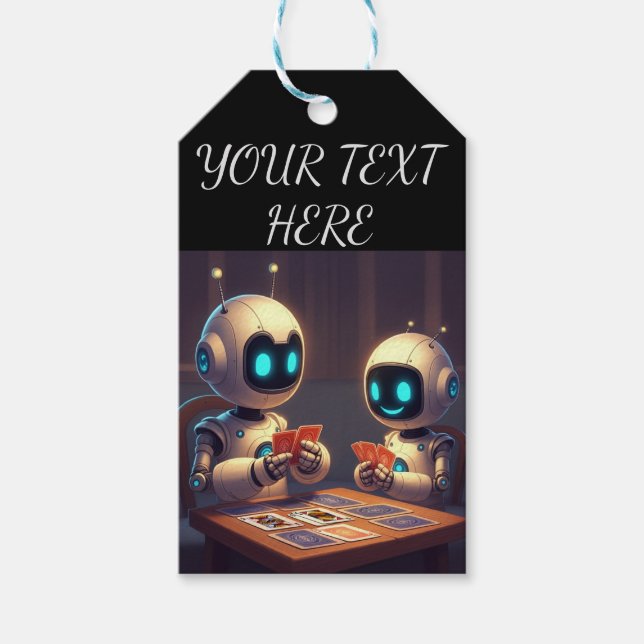 Anpassa Robot-uppspelningskortet Party Presentetikett (Framsidan)