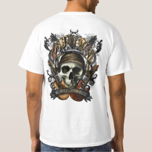 Anpassa Rock N Roll Gitarrer Skalle Heavy Metal T- T Shirt