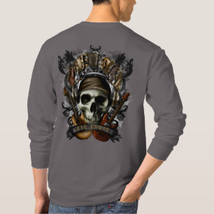 Anpassa Rock N Roll Gitarrer Skalle Heavy Metal T- T Shirt