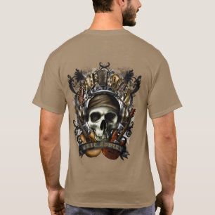 Anpassa Rock N Roll Gitarrer Skalle Heavy Metal T- T Shirt