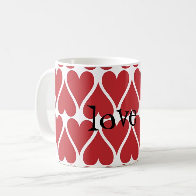 Anpassa röda hörn kaffemugg (Framsida vänster)