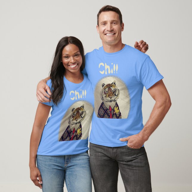 Anpassa Roligt Chill Tiger T-Shirt (Unisex)