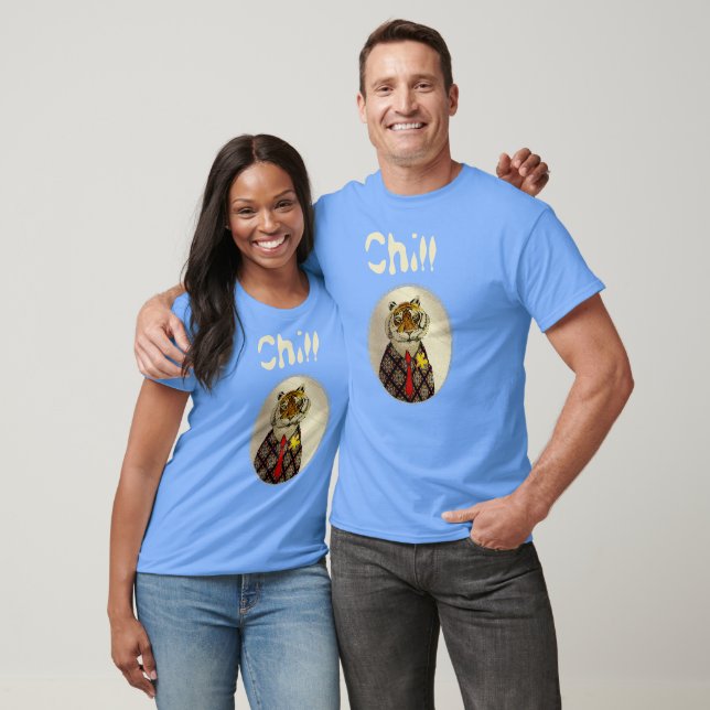 Anpassa Roligt Chill Tiger T-Shirt (Unisex)
