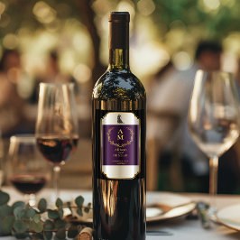 Anpassa Romantic Elegant bröllop Reception Vin Vinflaska Etikett