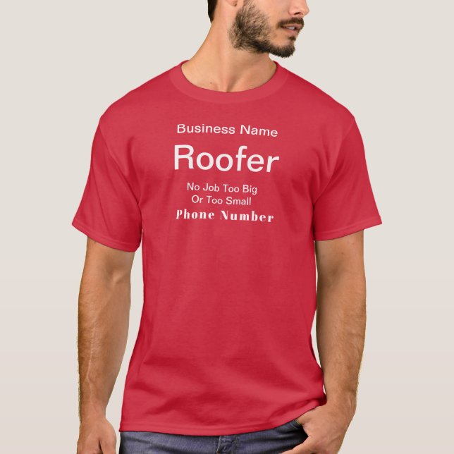 Anpassa Roofer Entrepreneur Red T Shirt (Framsida)