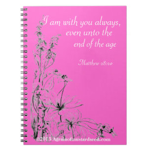 Anpassa Rosa Bible Quote Anpassa den Anteckningsbok Med Spiral