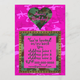 Anpassa - Rosa Camo Inbjudningar