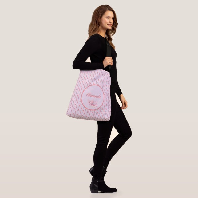 Anpassa Rosa Flamingo Mönster Liten Prinsessa Axelväska (På modell)