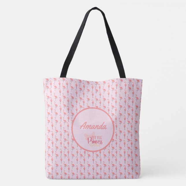 Anpassa Rosa Flamingo Mönster Liten Prinsessa Tygkasse (Baksida)