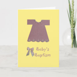 Anpassa Rosa Flicka-klänningsbaptism Kort