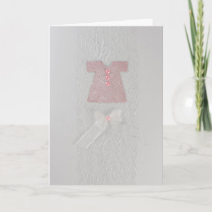 Anpassa Rosa Flicka-klänningsbaptism Kort