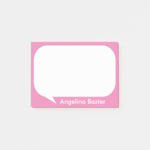Anpassa rosa och vita pratbubblor post-it block