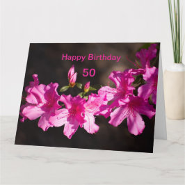 Anpassa Rosa rhododendron-blommarna på födelsedage Kort