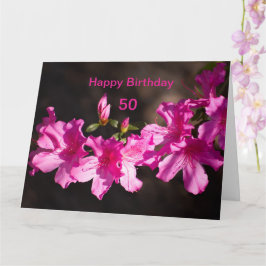Anpassa Rosa rhododendron-blommarna på födelsedage Kort