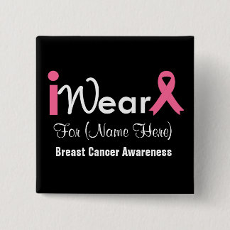 Anpassa Rosa Ribbon Breast Cancer Knapp