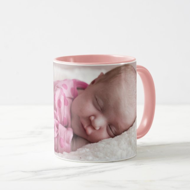 Anpassa Rosan för Baby-fotokaffe i Anpassningsbar Mugg (Framsida höger)