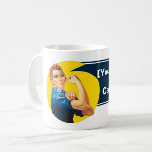 Anpassa Rosie Riveter Empowerment Women Female Kaffemugg