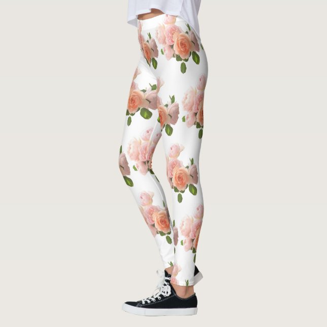 Anpassa Rosor Modern Elegant Trendig Mall Leggings (Vänster)