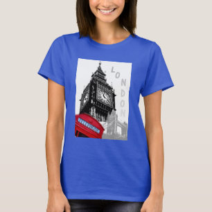Anpassa Royal Blue London Big Ben Clock Torn T Shirt