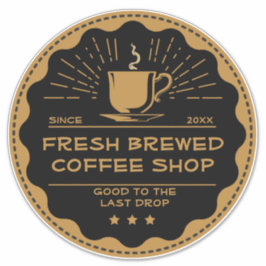 Anpassa Rustik Koffebutik Kopp Företag Framsida Klistermärken