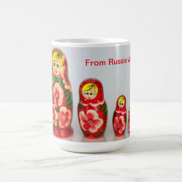 Anpassa ryska Matryoshka-stackningsdockor Kaffemugg