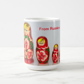 Anpassa ryska Matryoshka-stackningsdockor Kaffemugg