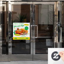 Anpassa säljfrämjande dörr för fisk och Chip-kafé