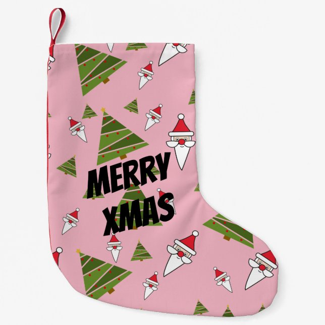 Anpassa Santa och Julgran Liten Julstrumpa (Framsidan)