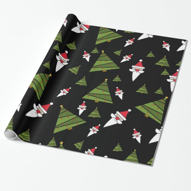 Anpassa Santa och Julgran. Presentpapper (Utrullad)