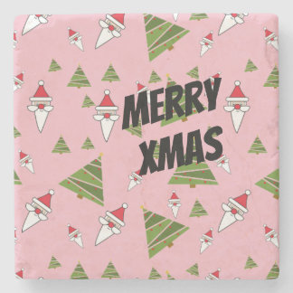 Anpassa Santa och Julgran Stenunderlägg