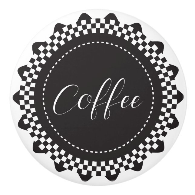 Anpassa - Scallop med svart och vitt kontrollerbar Knopp (Framsidan)