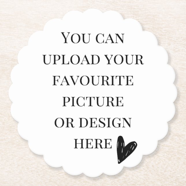 Anpassa Scalloped Round Underlägg Papper (Framsida)