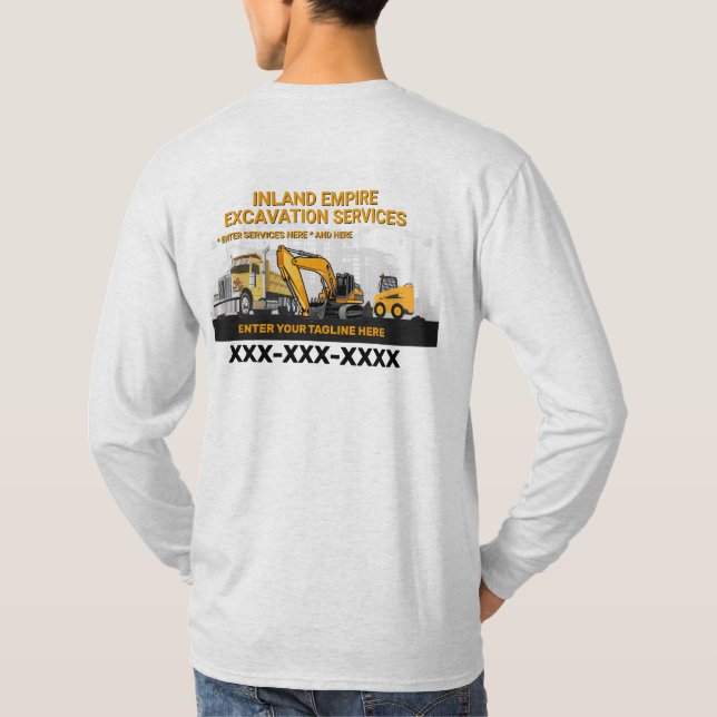 Anpassa Schaktning Generalentreprenad Konstruktion T Shirt (Baksida)