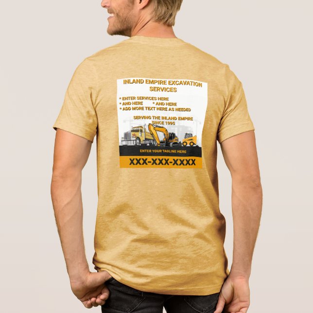 Anpassa Schaktning Generalentreprenör Constructi T Shirt (Baksida)