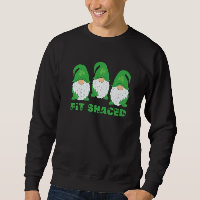 Anpassa Shaced Irish Gnomies St patrick's day Grön Lång Ärmad Tröja (Framsida)