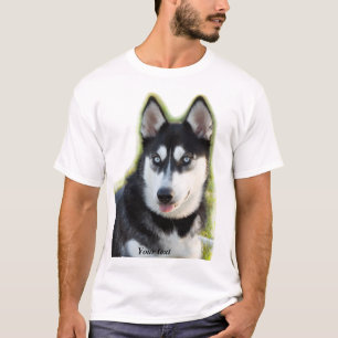 Anpassa Siberian husky-valpen i Lycklig-lekfull va T Shirt