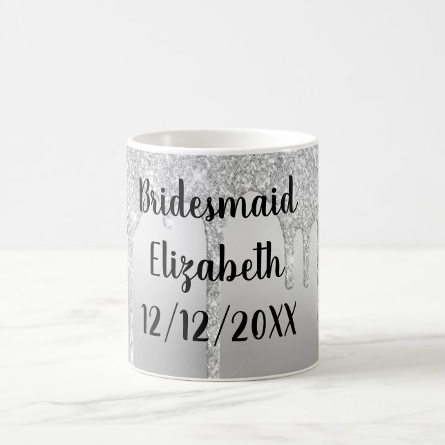 Anpassa Silver Glitter-drivrutiner Gift Bridesmaid Kaffemugg (Center)
