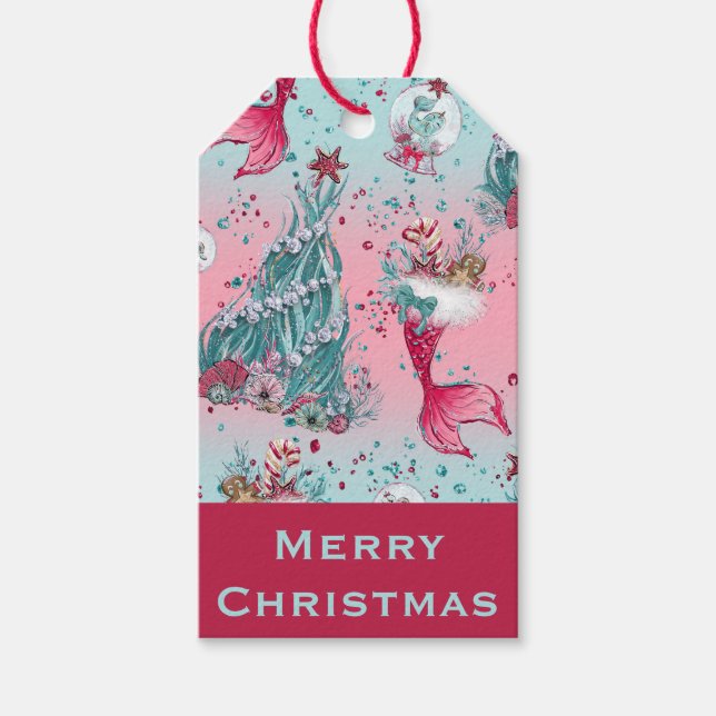 Anpassa Sjöjungfrun Namn & Hälsning och vänner Presentetikett (Framsidan)