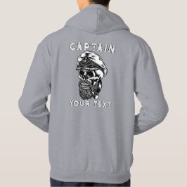 Anpassa Skäggig Sjökapten Dödskalle Rökpipa Hoodie