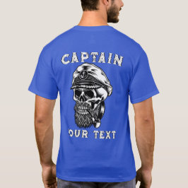 Anpassa Skäggig Sjökapten Dödskalle Rökpipa T Shirt