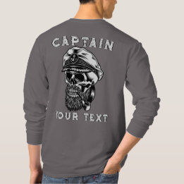 Anpassa Skäggig Sjökapten Skalle Rökpipa T Shirt