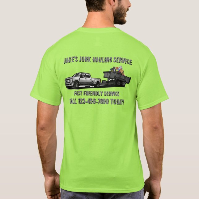 Anpassa skräp transport frakt tjänst varumärke t shirt (Baksida)