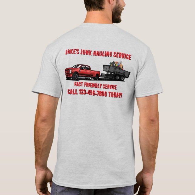 Anpassa skräp transport frakt tjänst varumärke t shirt (Baksida)