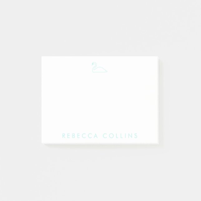 Anpassa skript Namn, Svan, ljusskalning Post-it Block (Framsida)