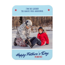 Anpassa skriptfoto för Namn Fars dag Magnet