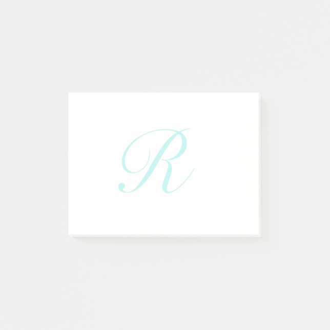 Anpassa skriptmonogram, Ljust turkos Post-it Block (Framsida)