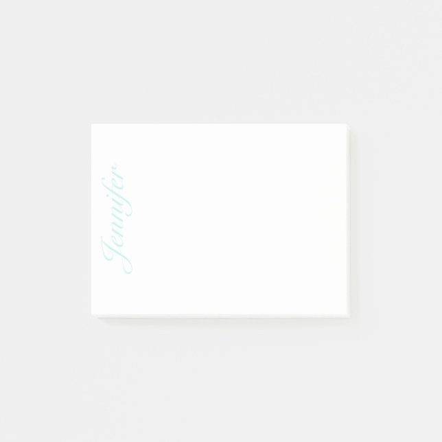 Anpassa skriptnamn, Inga linjer, Ljust turkos Post-it Block (Framsida)